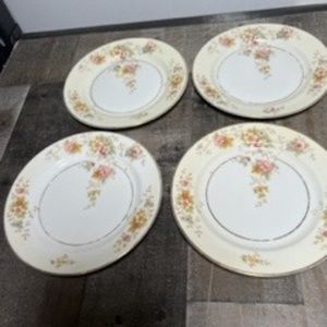 SET FOUR - Vintage H & C Selb Bavaria Heinrich & Co Bread Plates Floral Design